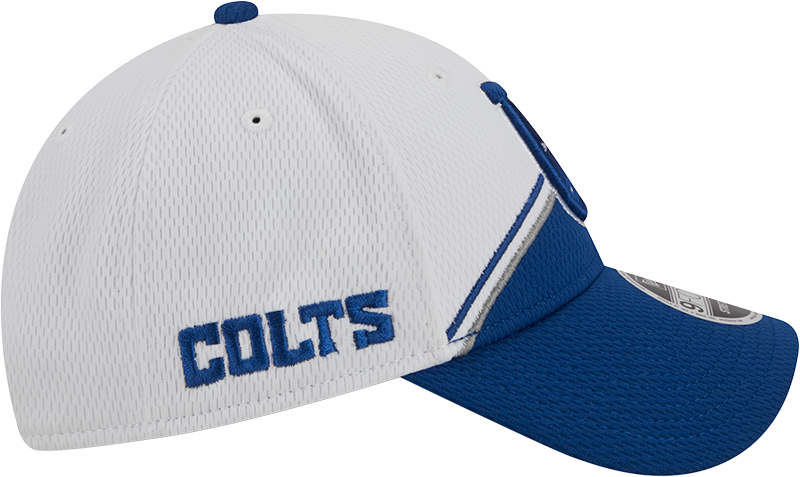 Indianapolis Colts New Era 2023 Sideline 9FORTY Adjustable Hat - White/Royal