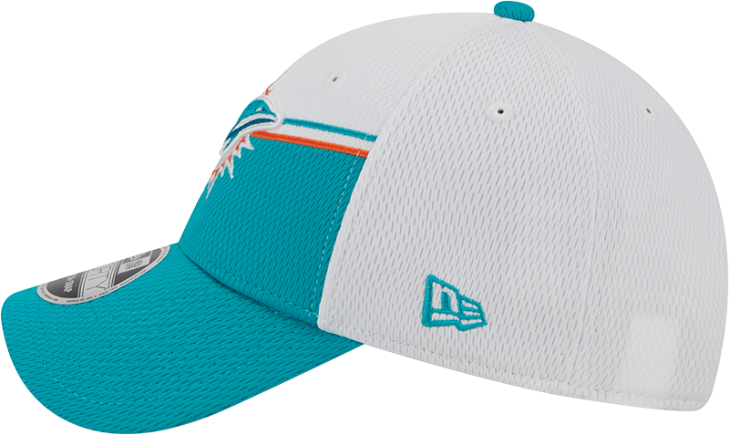 Miami Dolphins New Era 2023 Sideline 9FORTY Adjustable Hat - White/Aqaua