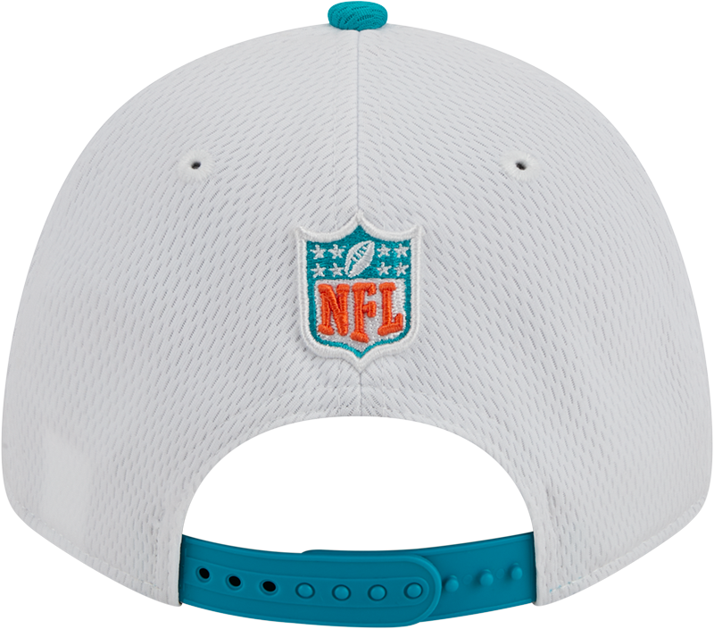 Miami Dolphins New Era 2023 Sideline 9FORTY Adjustable Hat - White/Aqaua