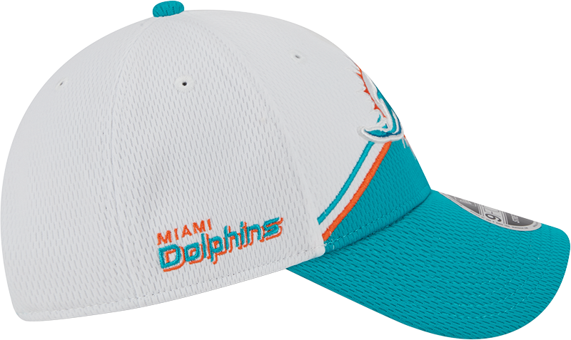 Miami Dolphins New Era 2023 Sideline 9FORTY Adjustable Hat - White/Aqaua