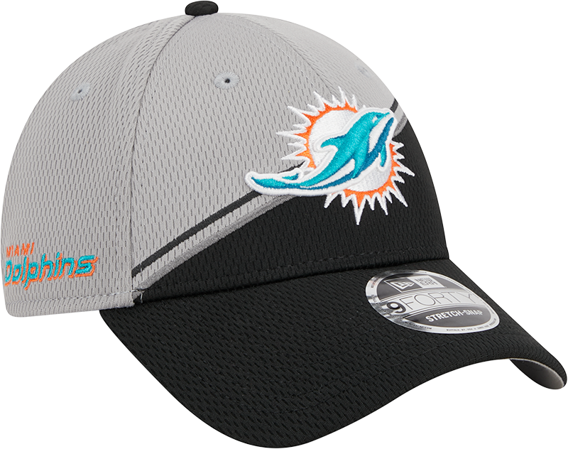 Miami Dolphins New Era 2023 Sideline 9FORTY Adjustable Hat - Gray/Black