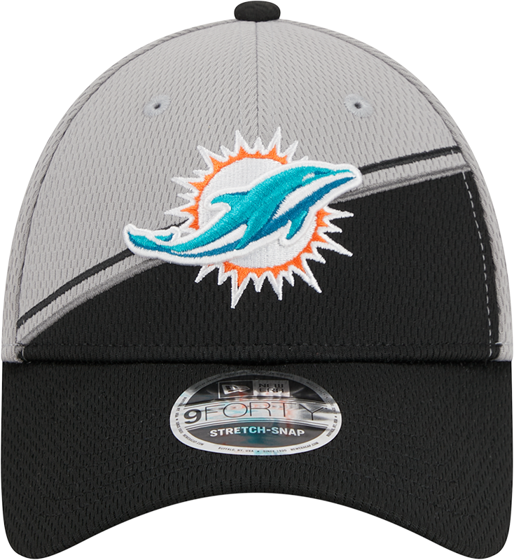 Miami Dolphins New Era 2023 Sideline 9FORTY Adjustable Hat - Gray/Black