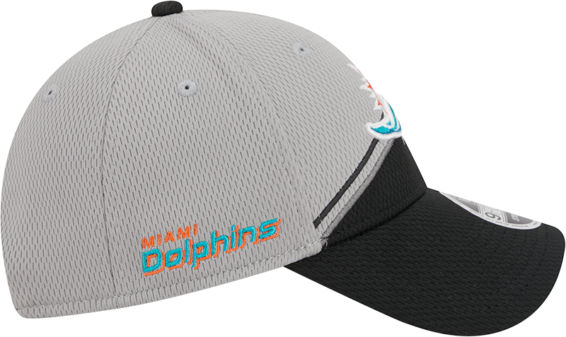 Miami Dolphins New Era 2023 Sideline 9FORTY Adjustable Hat - Gray/Black