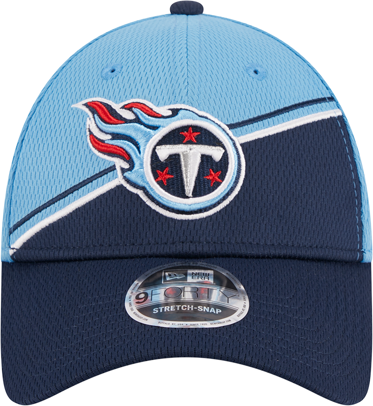 Tennessee Titans New Era 2023 Sideline 9FORTY Adjustable Hat - Light Blue/Navy