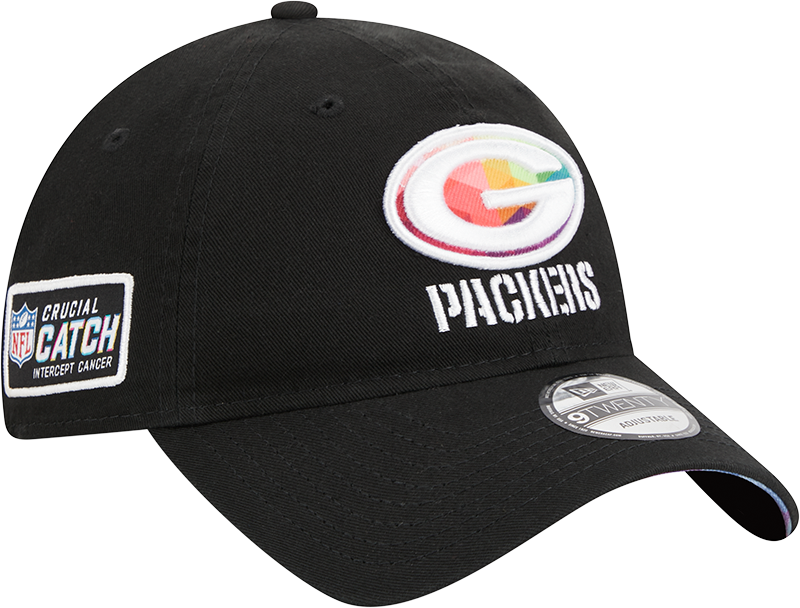 Green Bay Packers New Era 2023 NFL Crucial Catch 9TWENTY Adjustable Hat - Black