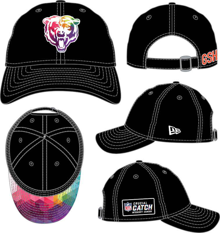 Chicago Bears New Era 2023 NFL Crucial Catch 9TWENTY Adjustable Hat - Black