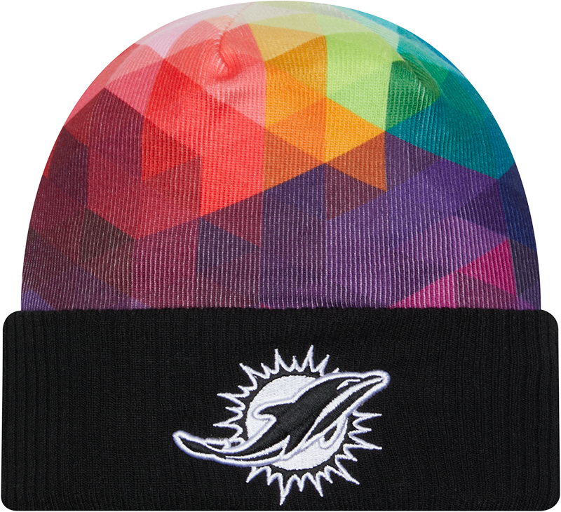 Miami Dolphins New Era 2023 NFL Crucial Catch Cuffed Knit Hat - Black