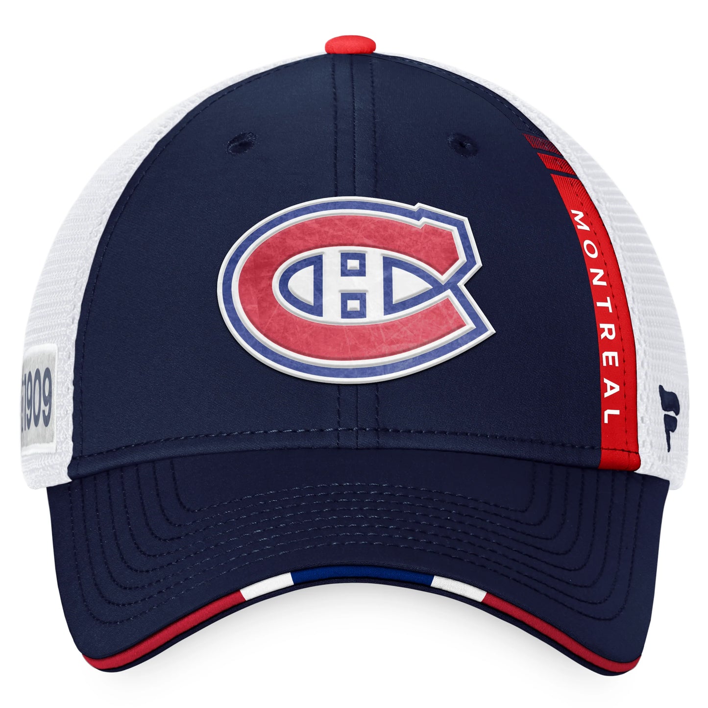 Montreal Canadiens Fanatics Branded 2022 NHL Draft Authentic Pro On Stage Trucker Adjustable Hat - Navy/White