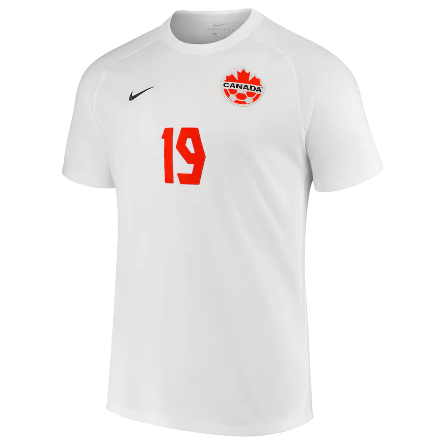 Men's Nike Alphonso Davies White Canada Soccer 2021/22 Away - Replica Player Jersey
