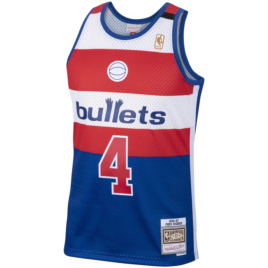 Men's Mitchell & Ness Chris Webber Royal Washington Bullets 1996/97 Hardwood Classics Swingman Jersey