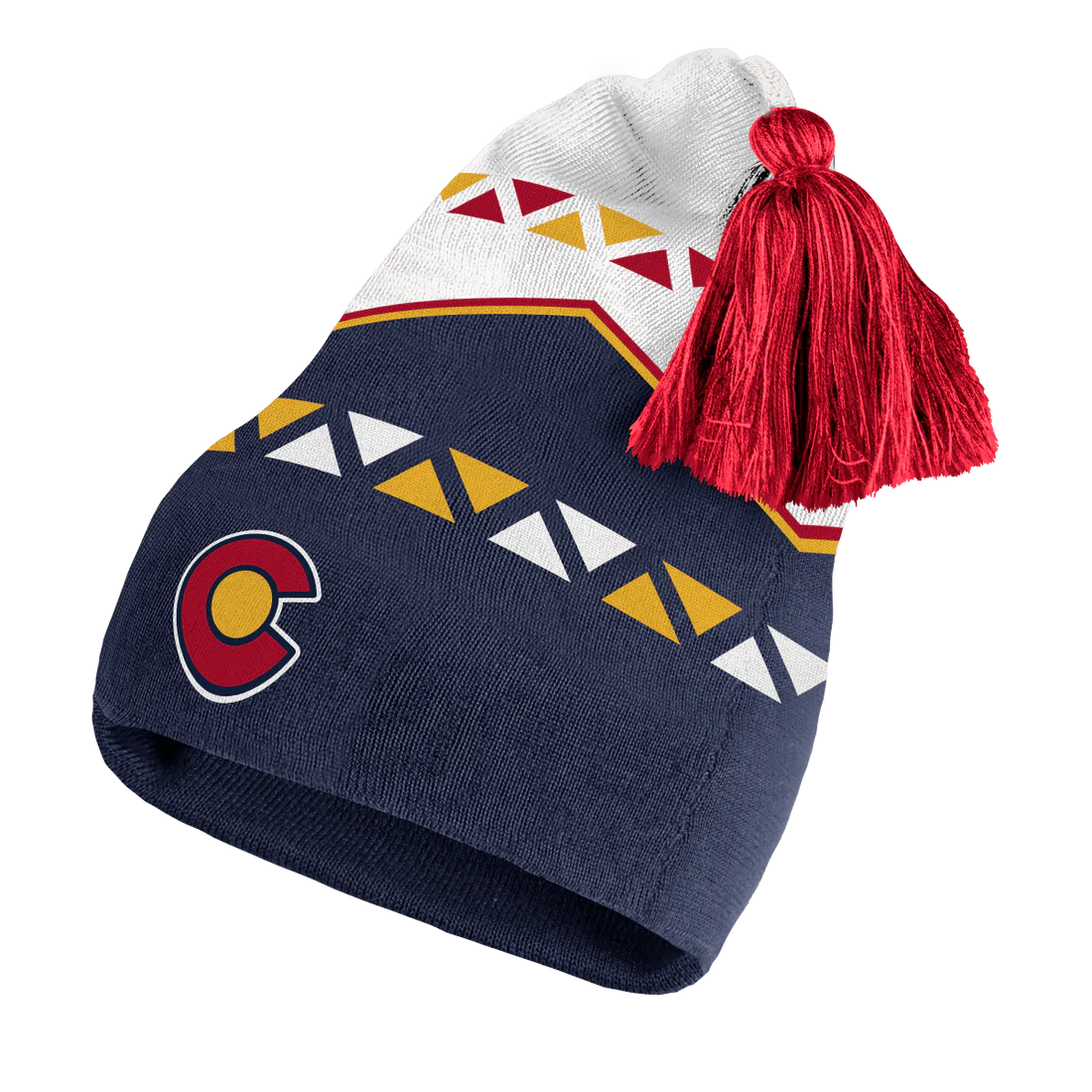 Colorado Avalanche adidas Reverse Retro 2.0 Pom Cuffed Knit Hat - White
