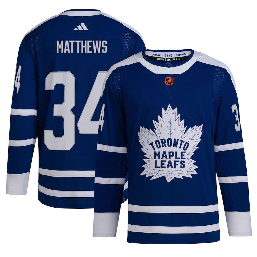 Men's Toronto Maple Leafs Auston Matthews Adidas Royal - Reverse Retro 2.0 Authentic Player Jersey