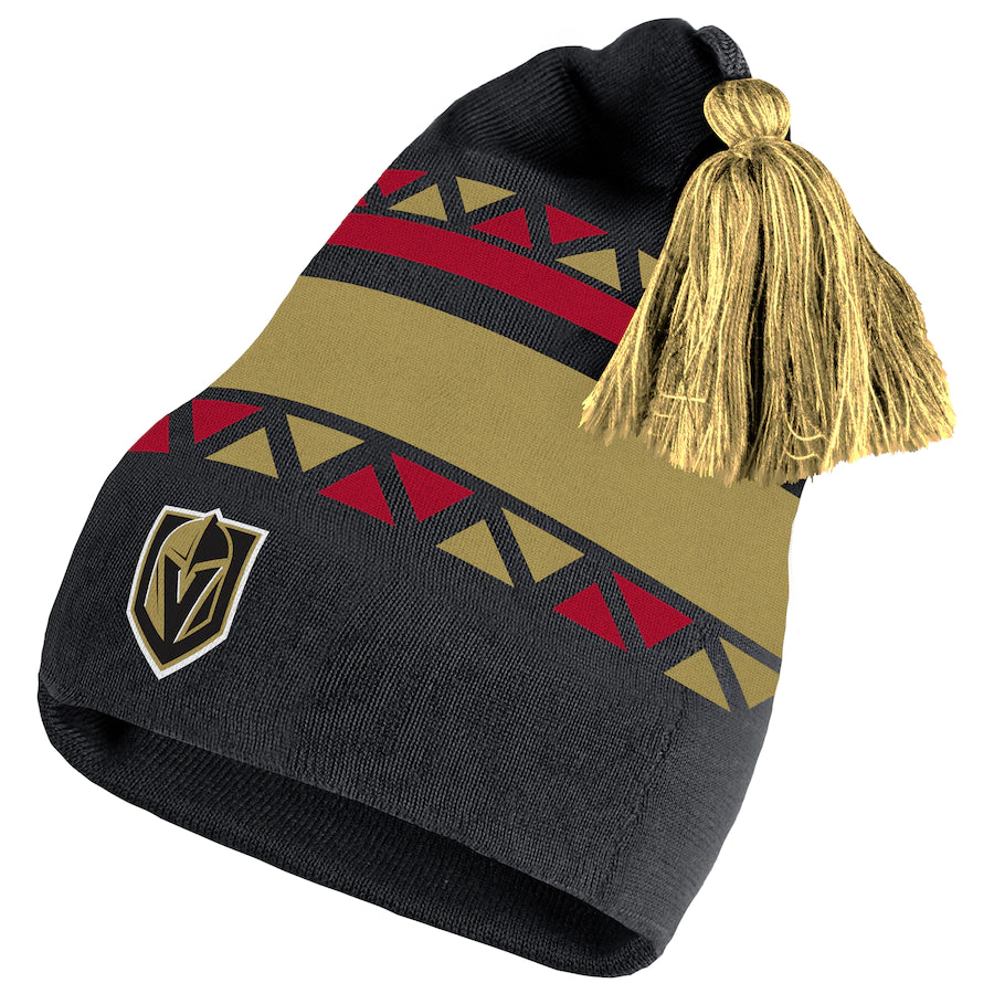 Vegas Golden Knights adidas Reverse Retro 2.0 Pom Cuffed Knit Hat - Black