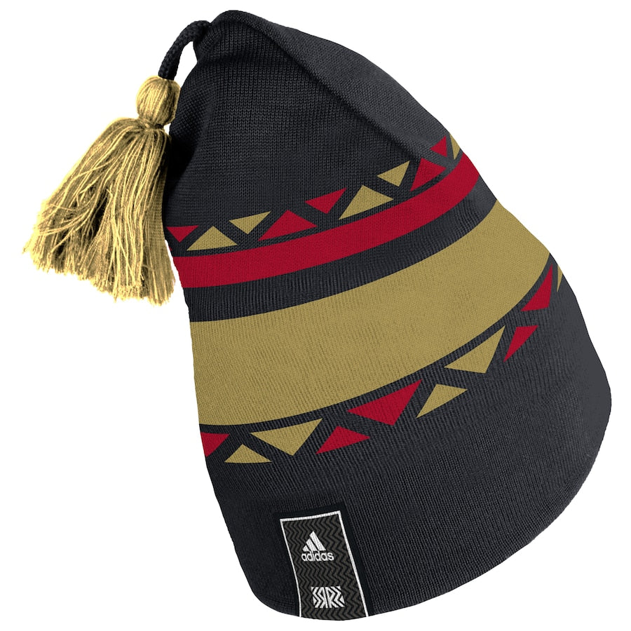 Vegas Golden Knights adidas Reverse Retro 2.0 Pom Cuffed Knit Hat - Black