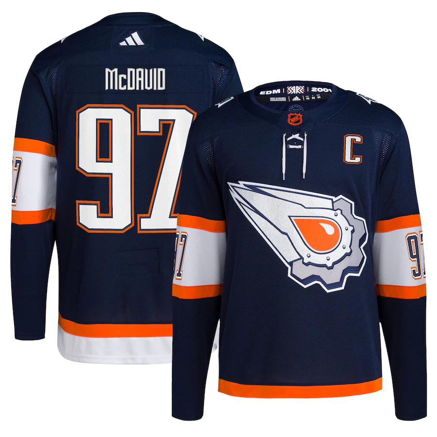 Connor McDavid Edmonton Oilers Adidas Navy - Reverse Retro 2.0 Authentic Player Jersey