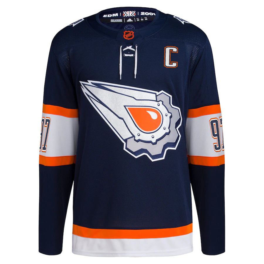 Connor McDavid Edmonton Oilers Adidas Navy - Reverse Retro 2.0 Authentic Player Jersey