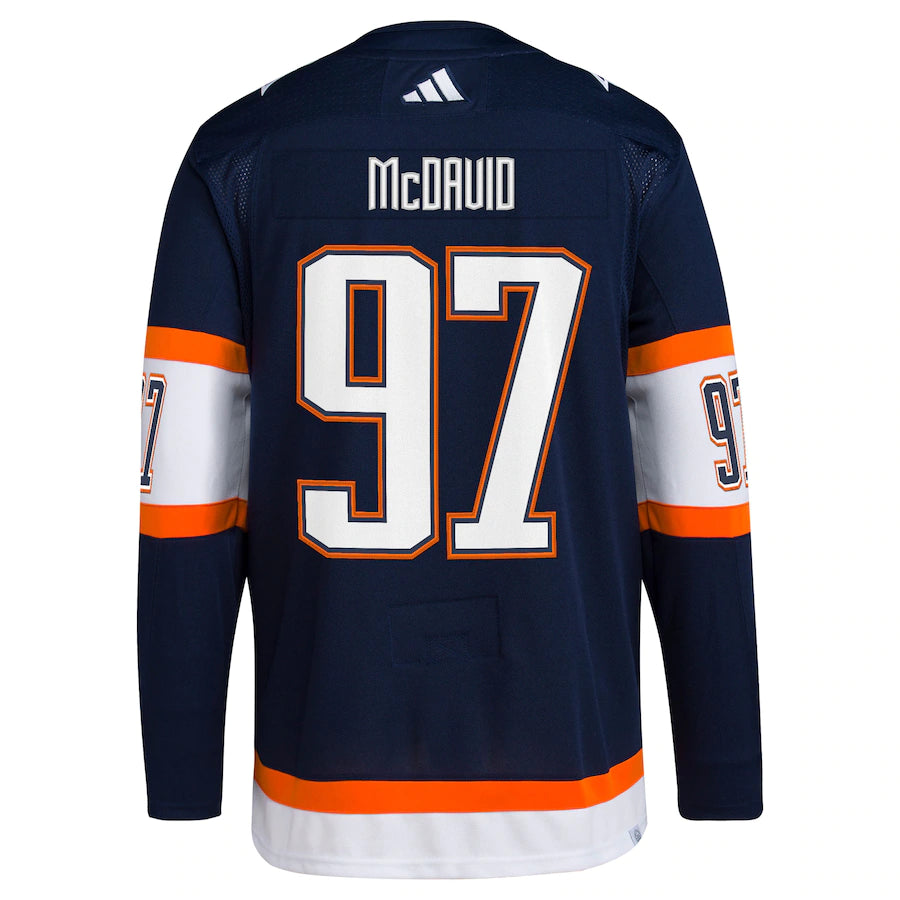 Connor McDavid Edmonton Oilers Adidas Navy - Reverse Retro 2.0 Authentic Player Jersey