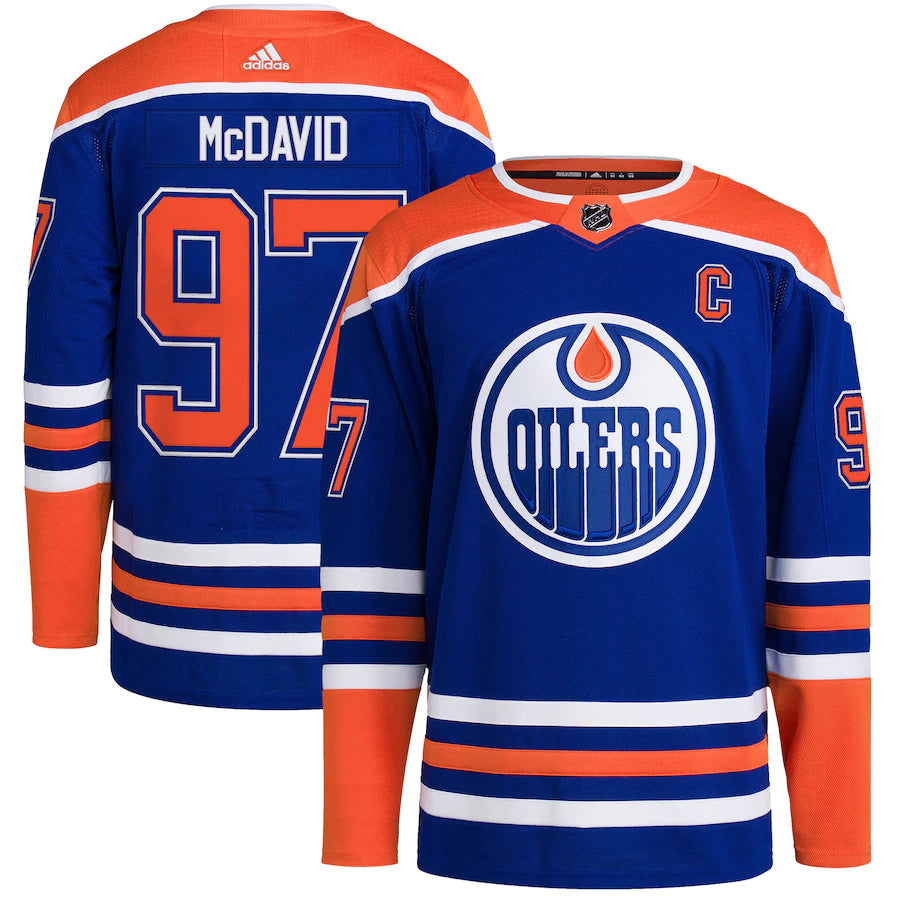 Men's Edmonton Oilers Connor McDavid Adidas Royal Home Authentic Jersey