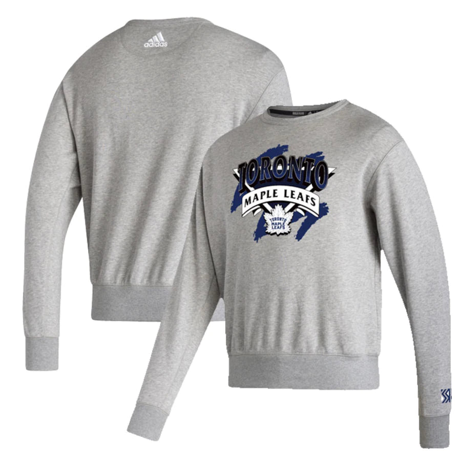 Men's Toronto Maple Leafs adidas Grey Reverse Retro 2.0 - Attack Triangle Pullover Sweatshirt