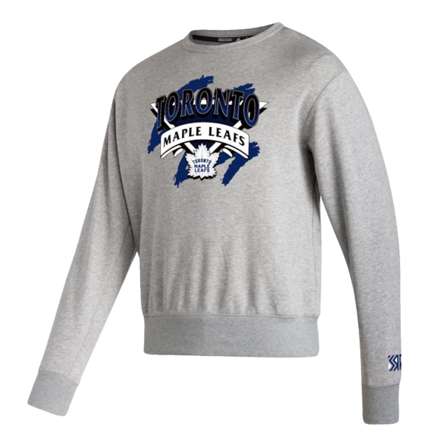 Men's Toronto Maple Leafs adidas Grey Reverse Retro 2.0 - Attack Triangle Pullover Sweatshirt