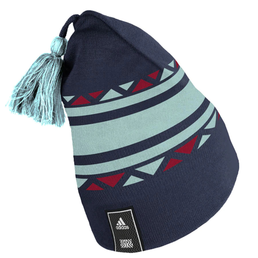 Seattle Kraken adidas Reverse Retro 2.0 - Pom Knit Hat - Navy