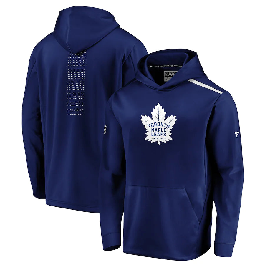 Men's Toronto Maple Leafs Fanatics Branded Blue Authentic Pro Rinkside Pullover Hoodie