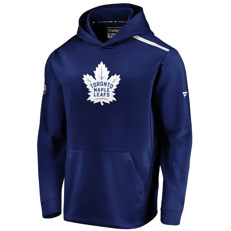 Men's Toronto Maple Leafs Fanatics Branded Blue Authentic Pro Rinkside Pullover Hoodie