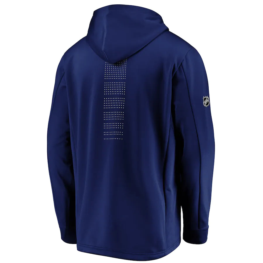 Men's Toronto Maple Leafs Fanatics Branded Blue Authentic Pro Rinkside Pullover Hoodie