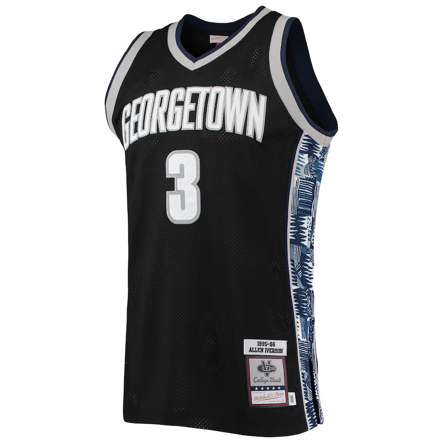 Men's Mitchell & Ness Allen Iverson Black Georgetown Hoyas Hardwood Classics 1995-96 Swingman Jersey