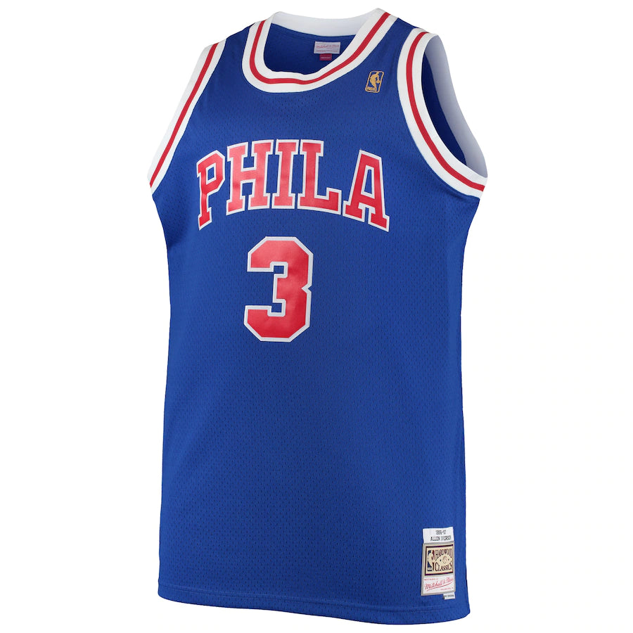 Men's Mitchell & Ness Allen Iverson Royal Philadelphia 76ers Big & Tall Hardwood Classics Swingman Jersey