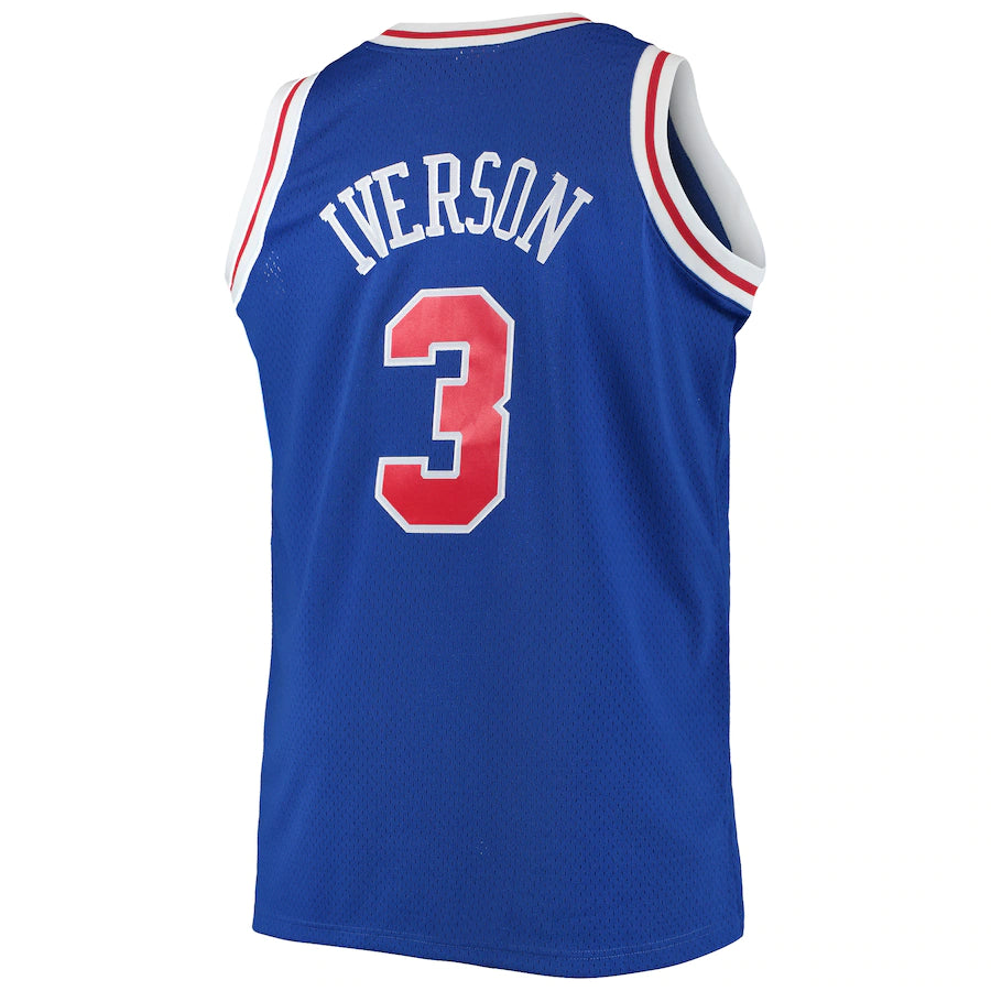 Men's Mitchell & Ness Allen Iverson Royal Philadelphia 76ers Big & Tall Hardwood Classics Swingman Jersey