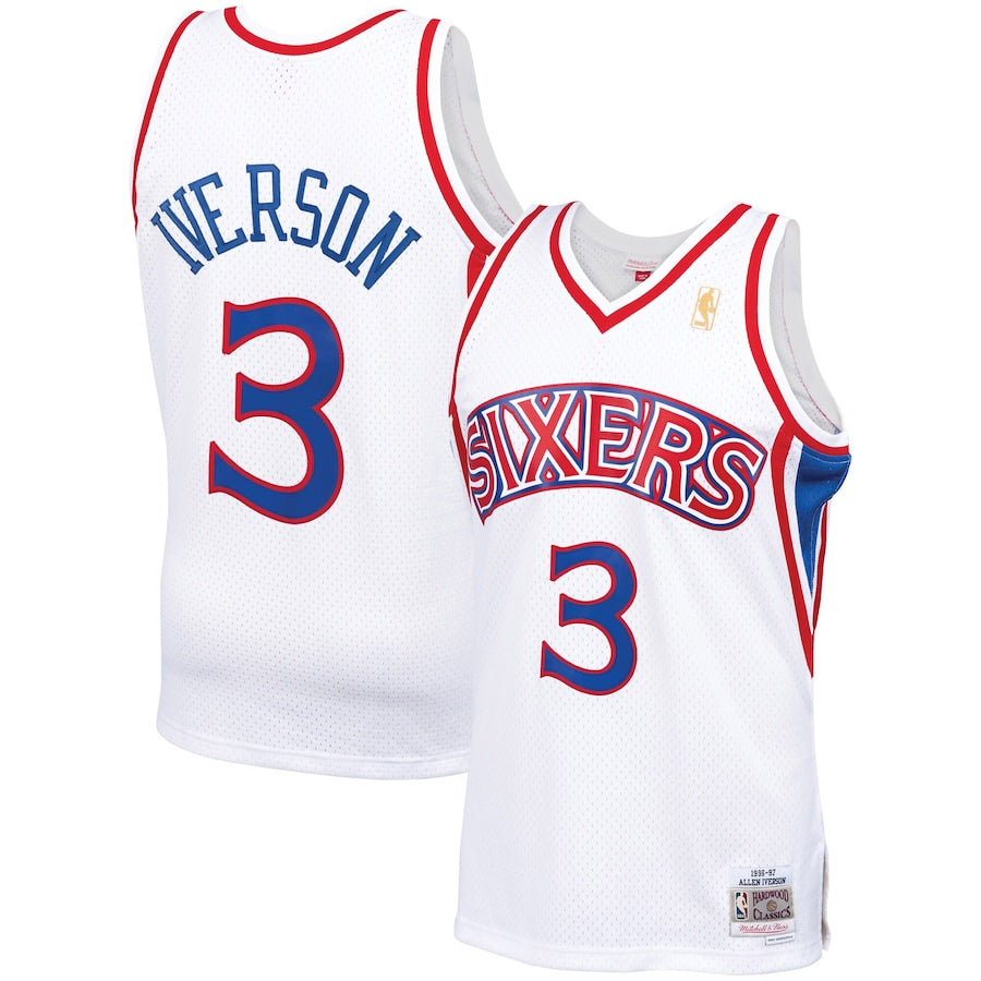 Men's Mitchell & Ness Allen Iverson White Philadelphia 76ers Big & Tall Hardwood Classics 1996-97 Swingman Jersey