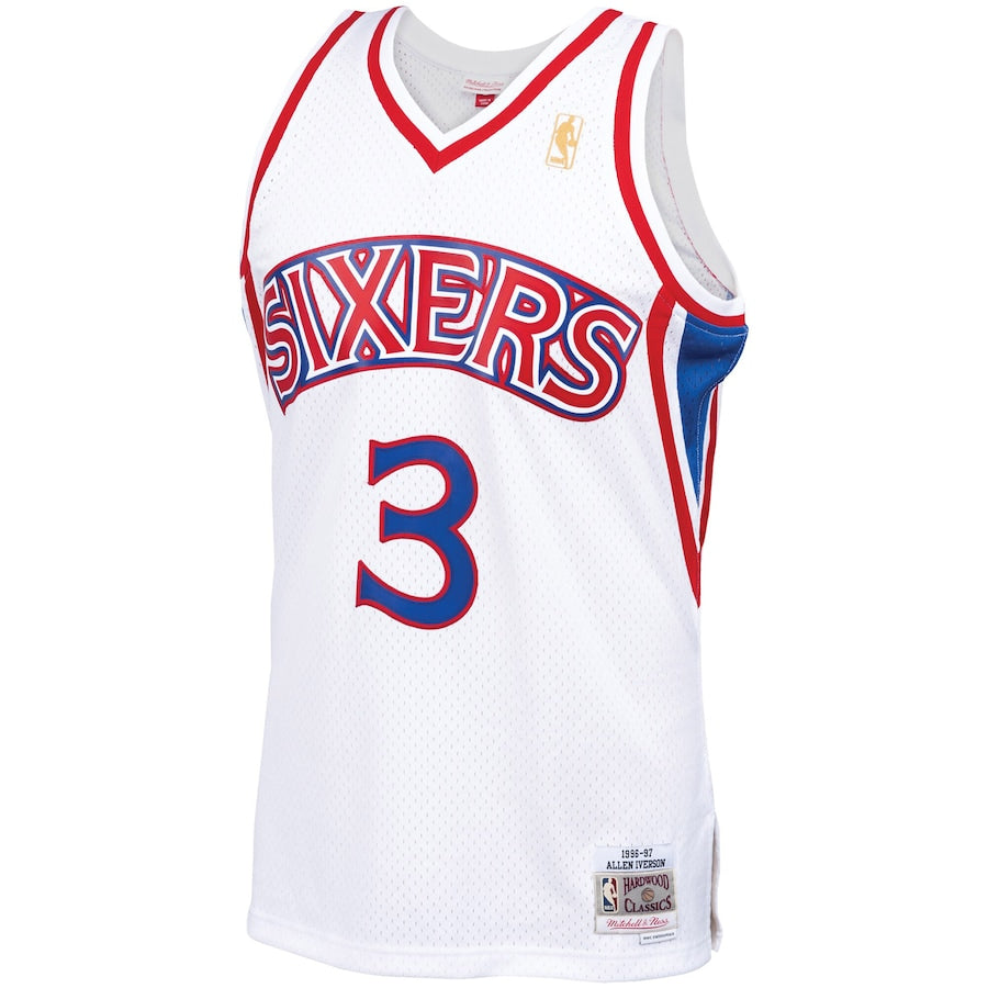 Men's Mitchell & Ness Allen Iverson White Philadelphia 76ers Big & Tall Hardwood Classics 1996-97 Swingman Jersey