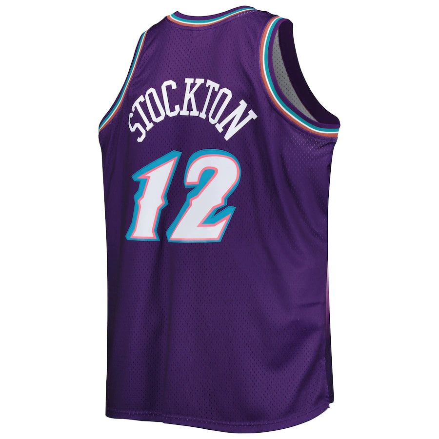 Men's Mitchell & Ness John Stockton Purple Utah Jazz Big & Tall Hardwood Classics 1996-97 Swingman Jersey