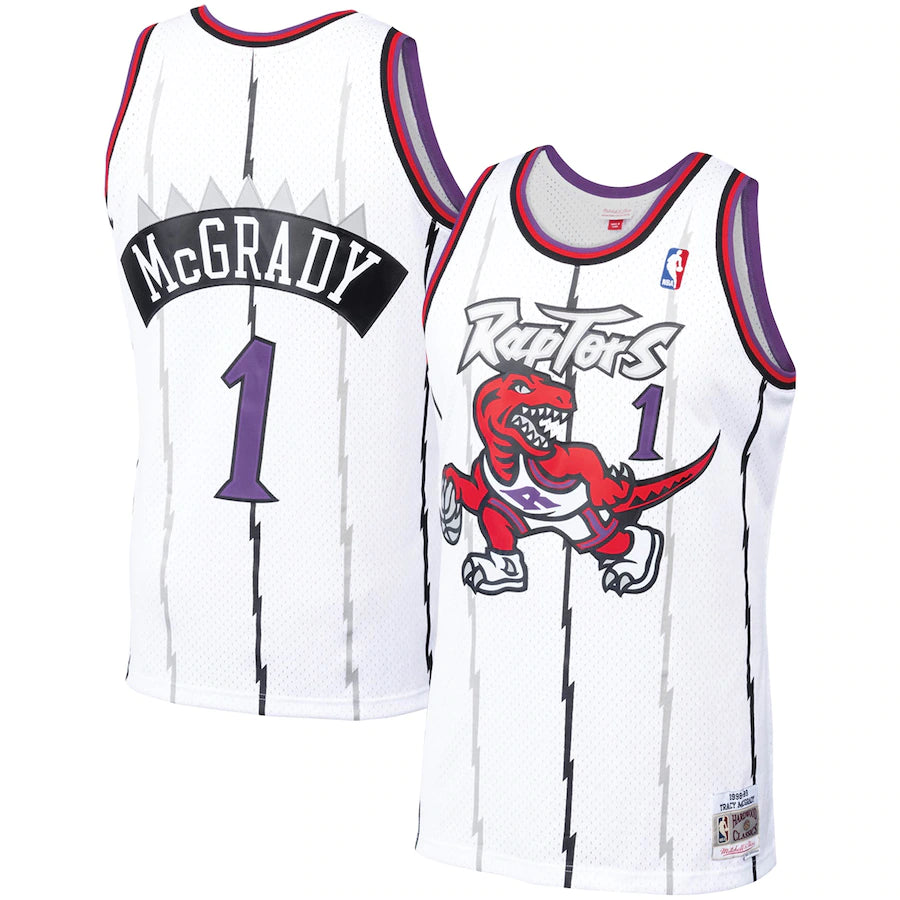 Men's Mitchell & Ness Tracy McGrady White Toronto Raptors Hardwood Classics 1998 Swingman - Jersey