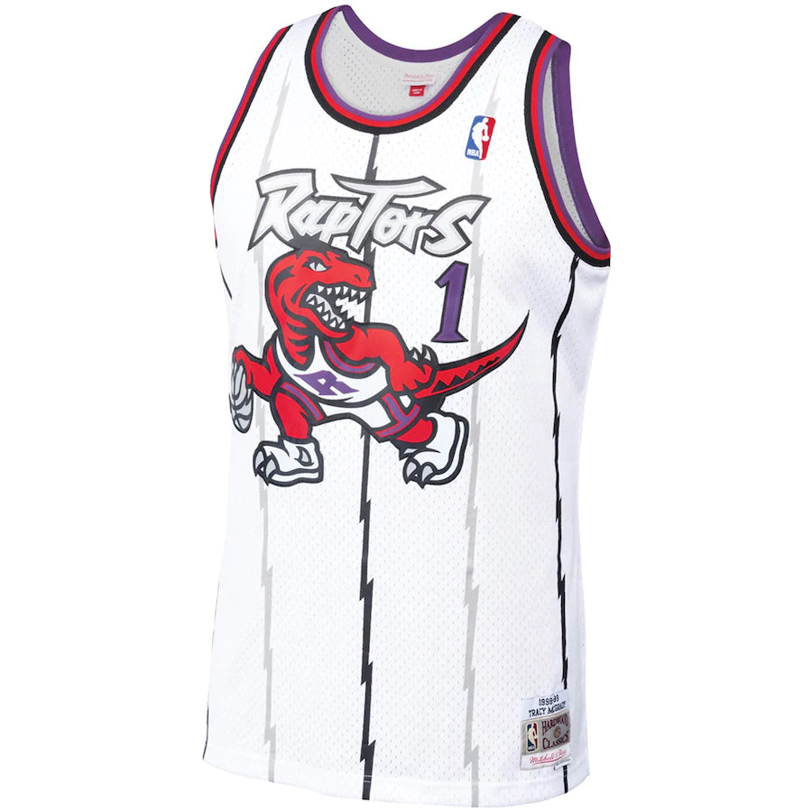 Men's Mitchell & Ness Tracy McGrady White Toronto Raptors Hardwood Classics 1998 Swingman - Jersey
