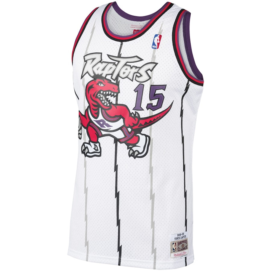 Men's Mitchell & Ness Vince Carter White Toronto Raptors 1998-99 Hardwood Classics Swingman Throwback - Jersey