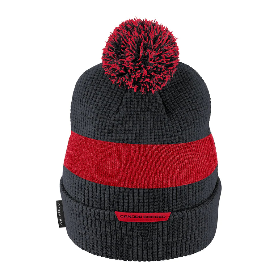 Mens Nike Black Canada Soccer Cuffed Knit Hat with Pom