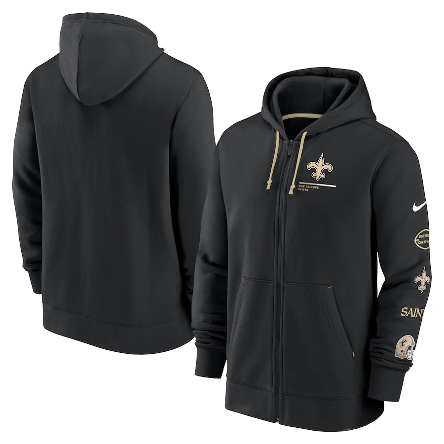 New Orleans Saints Nike Surrey Full-Zip Hoodie - Black