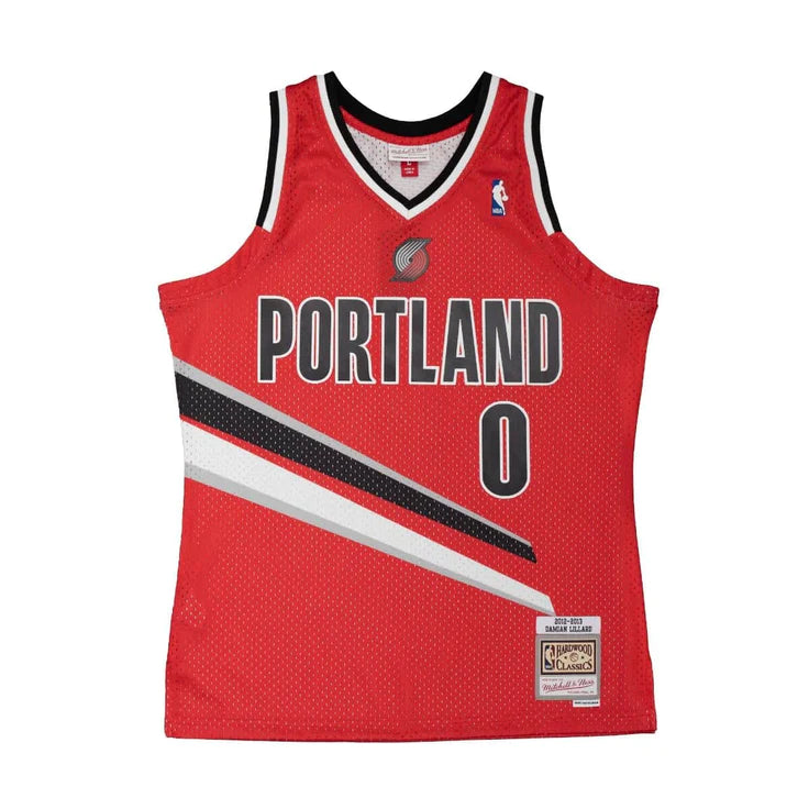 Men's Mitchell & Ness Damian Lillard Red Portland Trailblazers Hardwood Classics 2012-13 Swingman - Jersey
