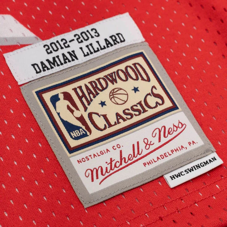 Men's Mitchell & Ness Damian Lillard Red Portland Trailblazers Hardwood Classics 2012-13 Swingman - Jersey