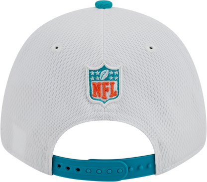Miami Dolphins New Era 2023 Sideline 9FORTY Adjustable Hat - White/Aqaua