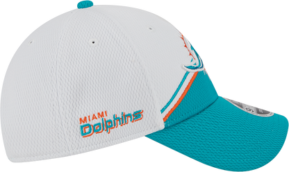 Miami Dolphins New Era 2023 Sideline 9FORTY Adjustable Hat - White/Aqaua