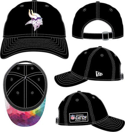 Minnesota Vikings New Era 2023 NFL Crucial Catch 9TWENTY Adjustable Hat - Black