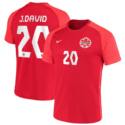 Men's Nike Jonathan David Red Canada Soccer 2021/22 Home - Replica Player Jersey