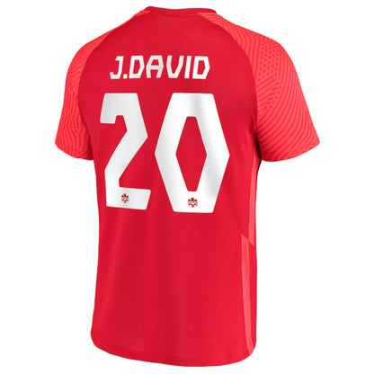 Men's Nike Jonathan David Red Canada Soccer 2021/22 Home - Replica Player Jersey