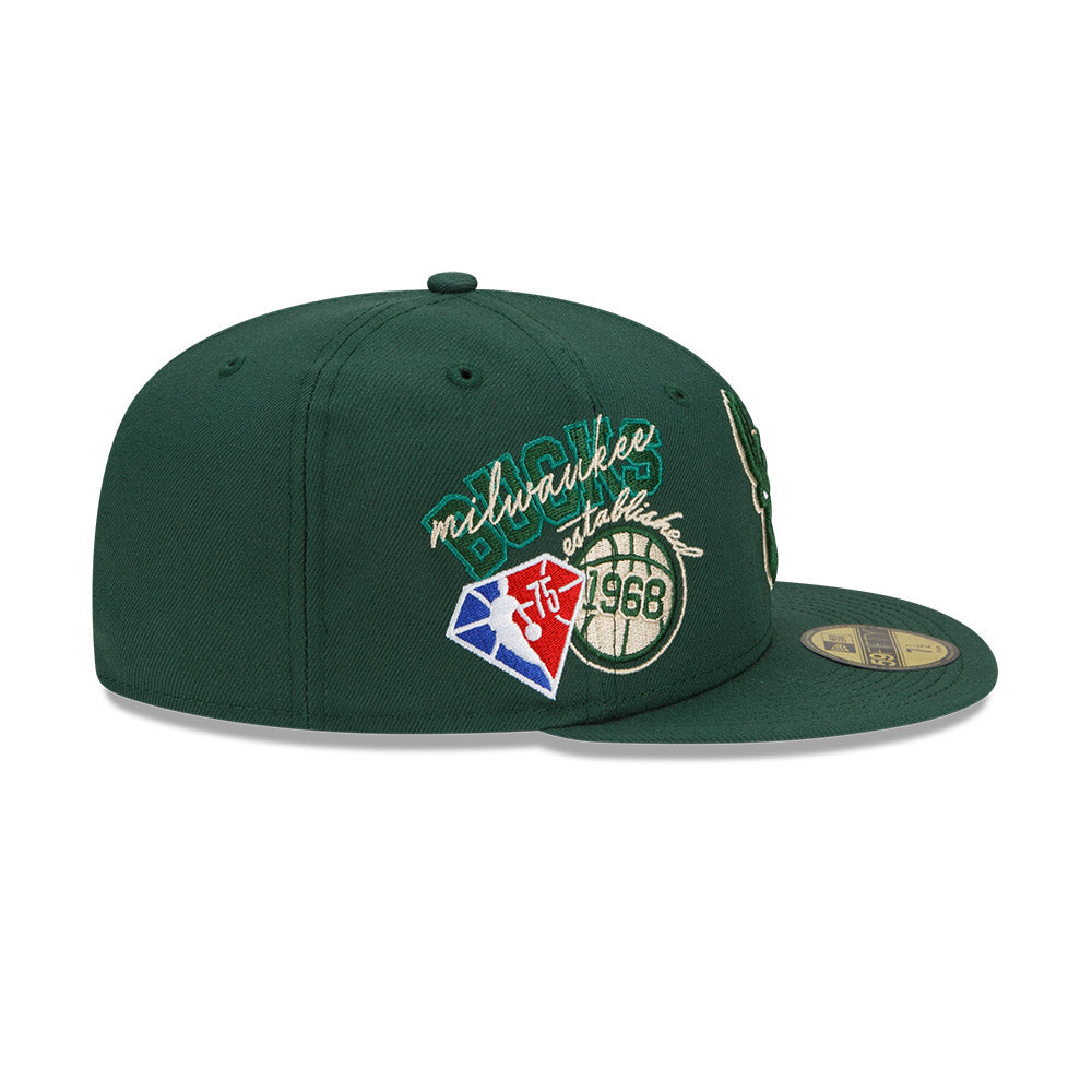 Milwaukee Bucks Back Half 59FIFTY Fitted