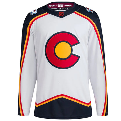 Men's Colorado Avalanche Adidas White - Reverse Retro 2.0 Authentic Blank Jersey