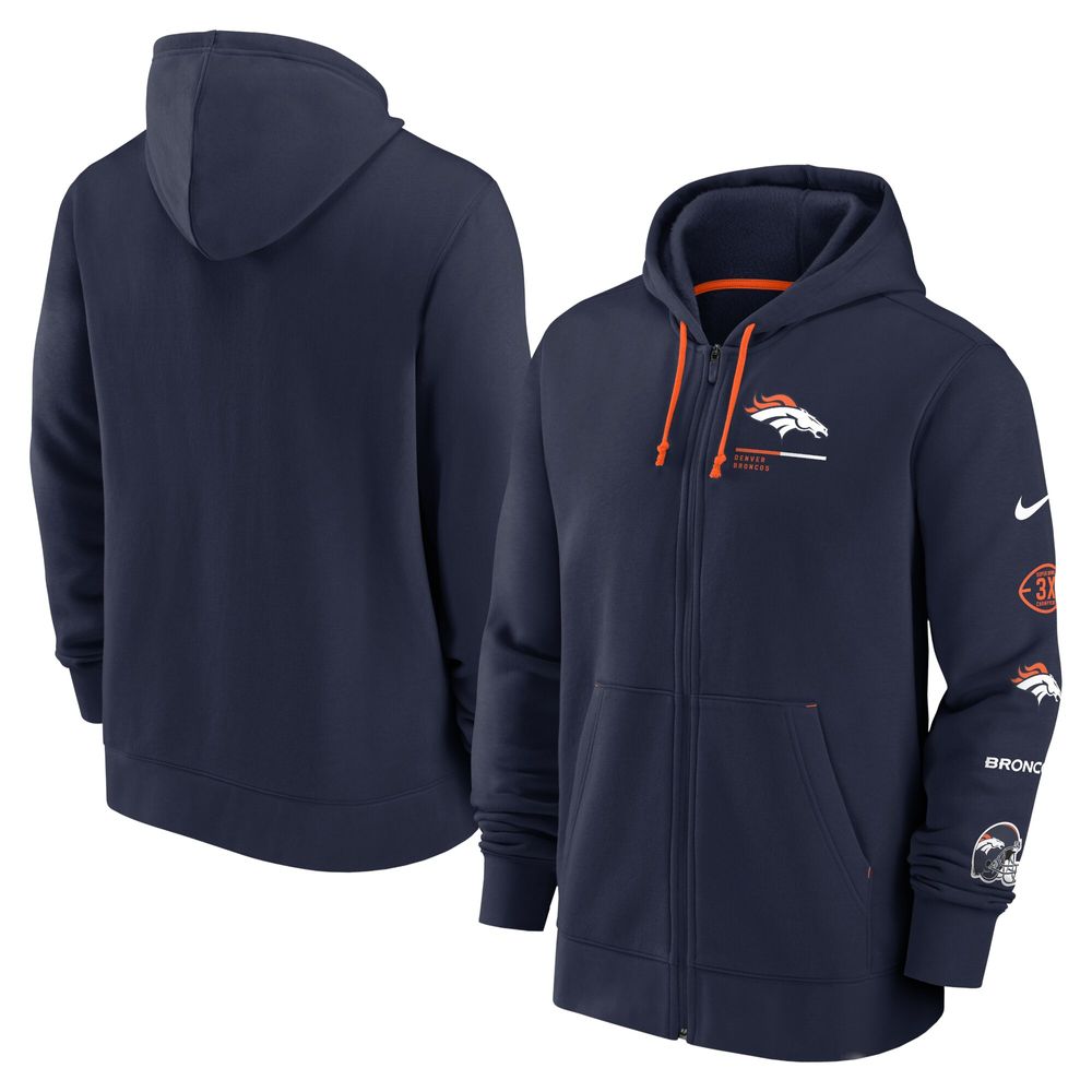 Denver Broncos Nike Surrey Full-Zip Hoodie - Navy