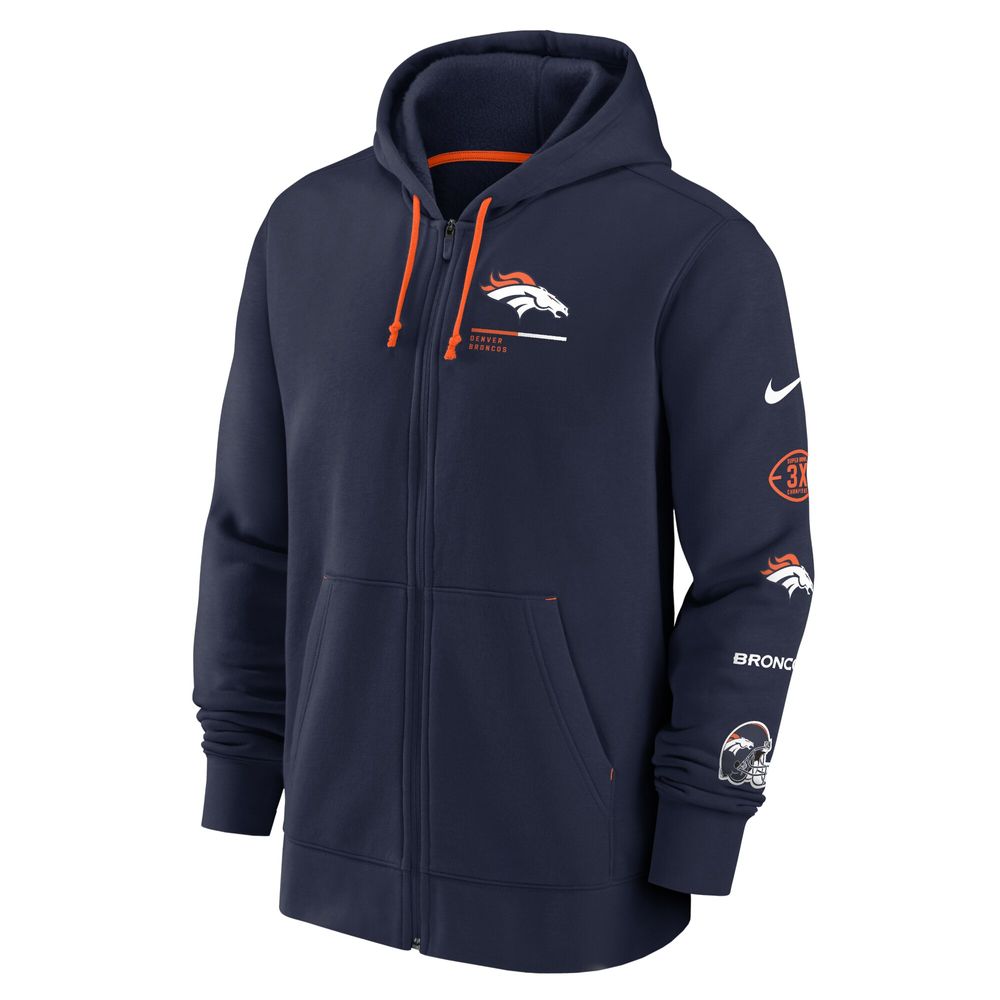 Denver Broncos Nike Surrey Full-Zip Hoodie - Navy